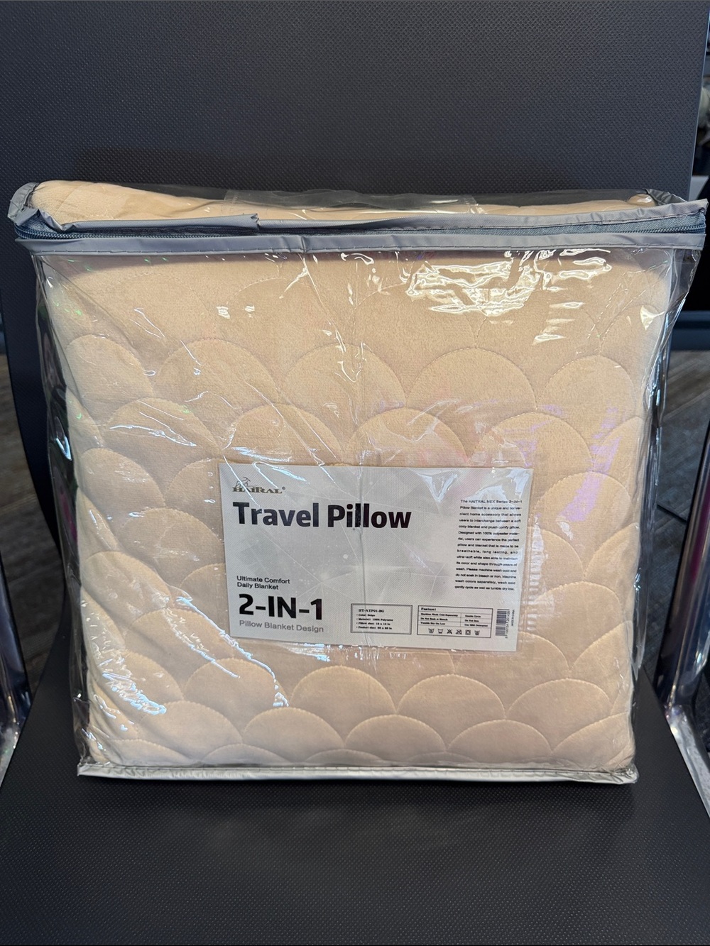 Travel Pillow 2-IN-1 Pillow Blanket - Cream Yellow